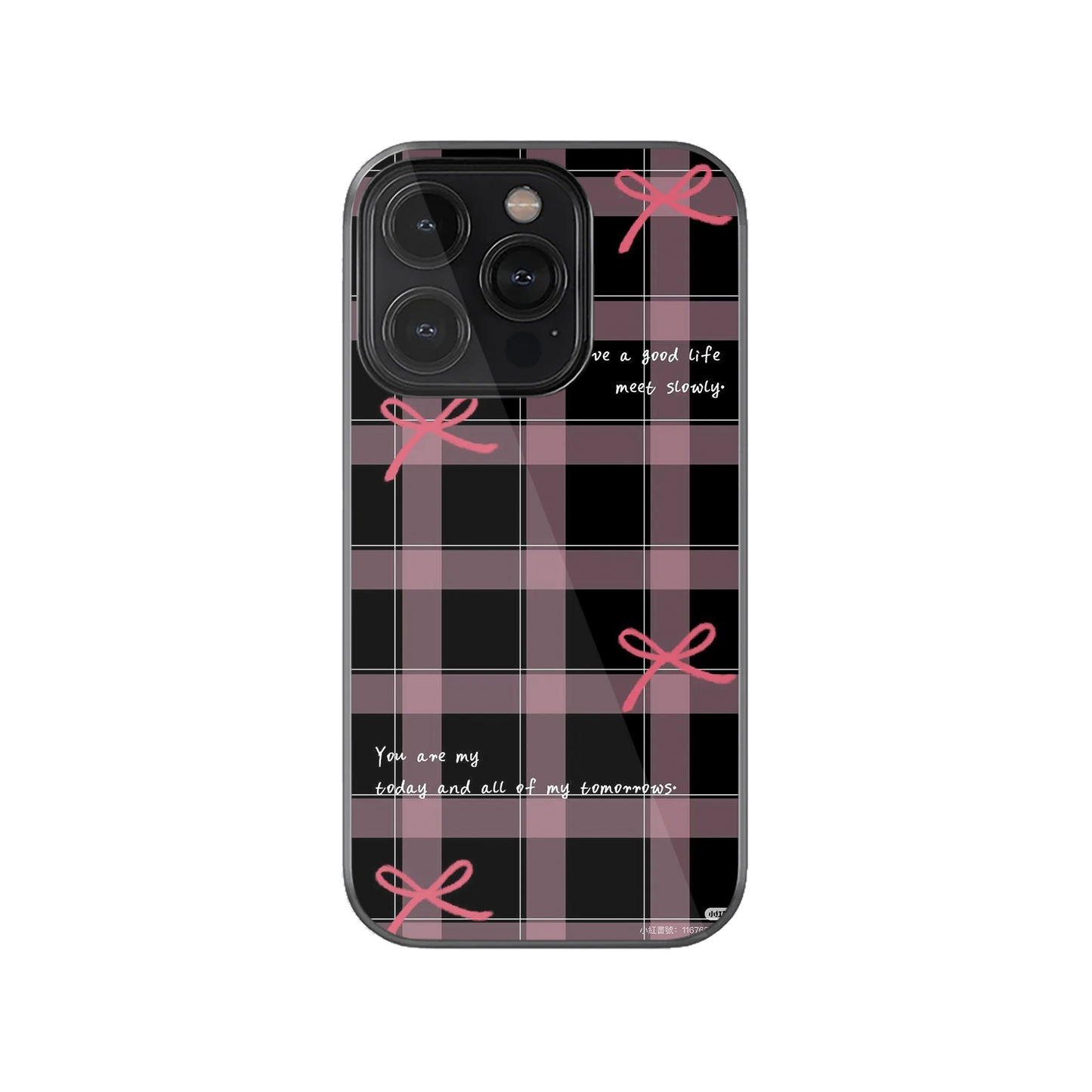 Love Pink Checkered Phone Case.