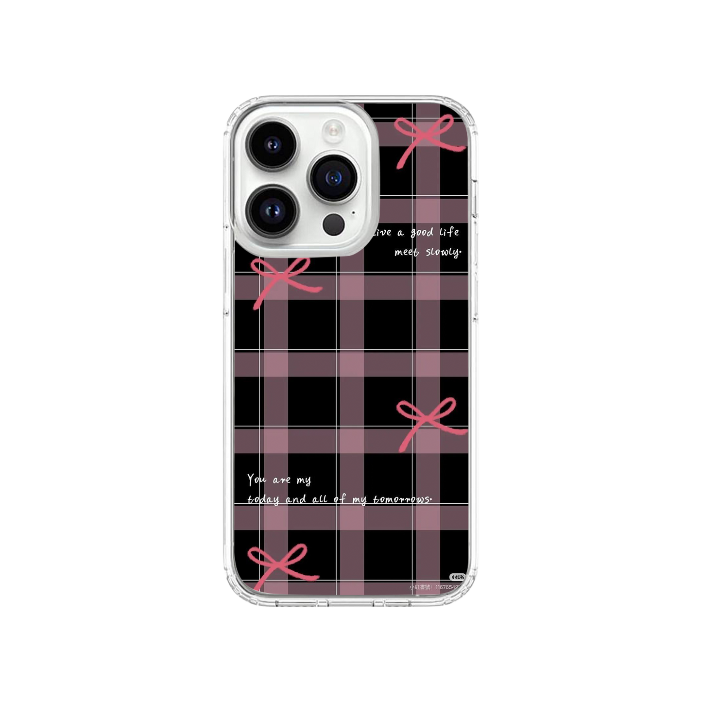 Love Pink Checkered Phone Case.
