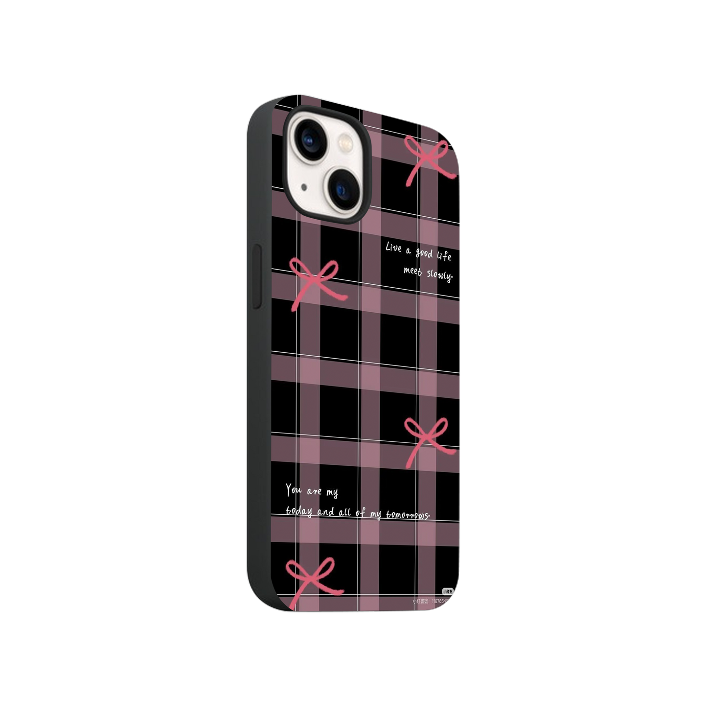 Love Pink Checkered Phone Case.