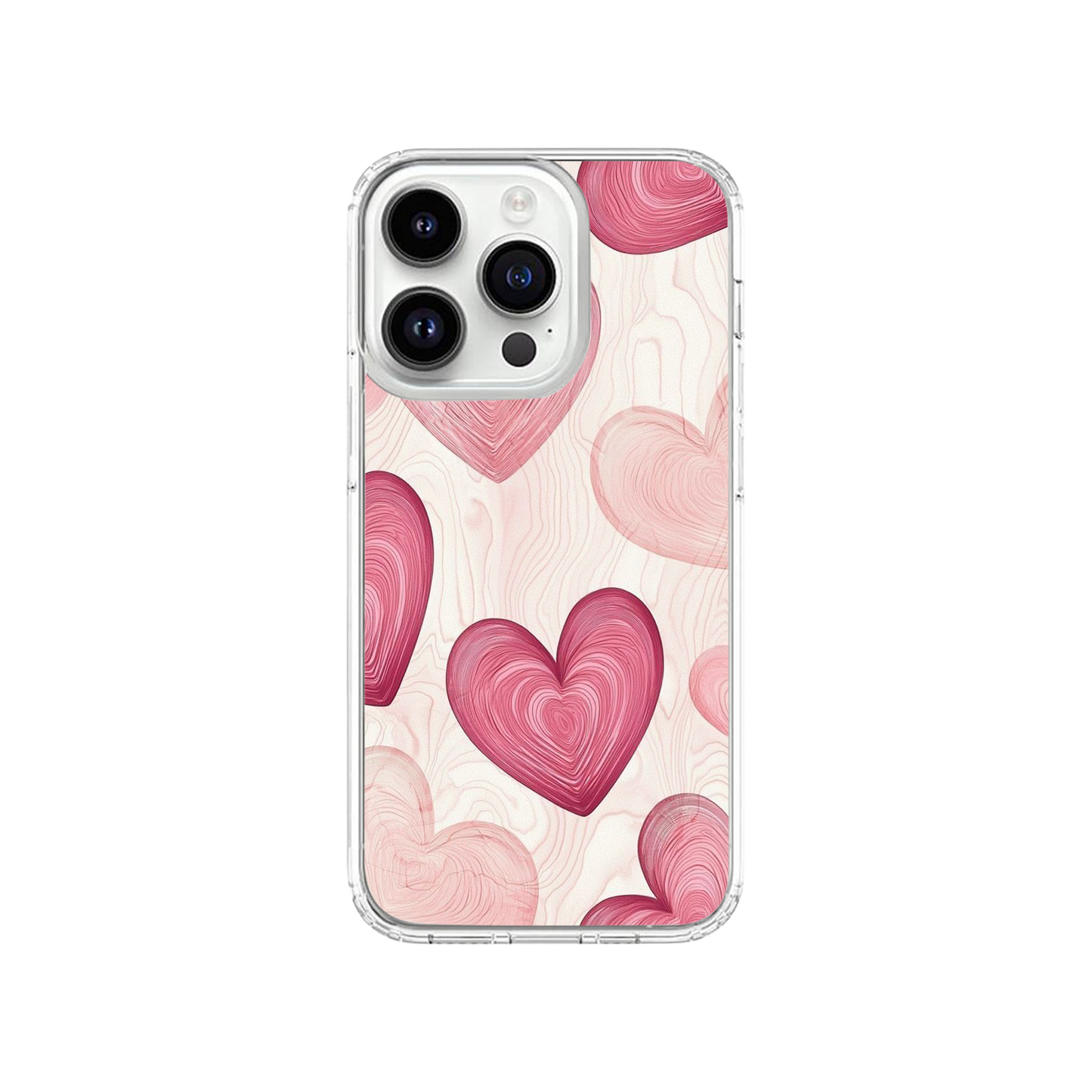 Y2K Pink Hearts Phone Case.