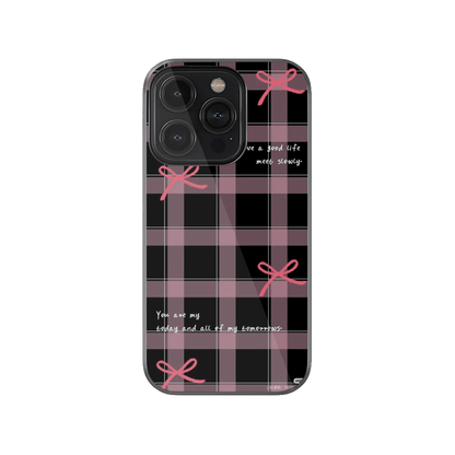 Love Pink Checkered Phone Case.