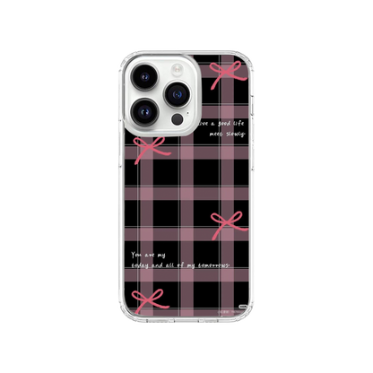Love Pink Checkered Phone Case.