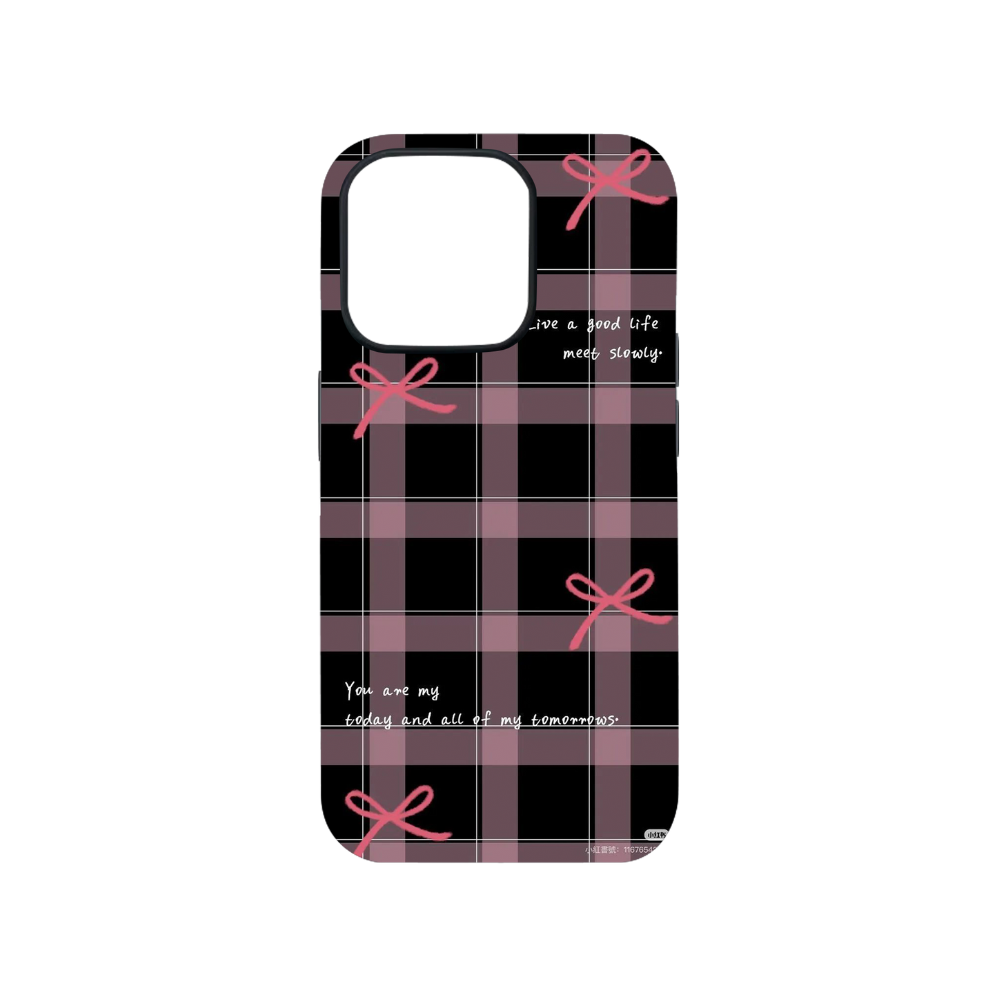Love Pink Checkered Phone Case.