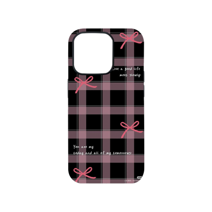 Love Pink Checkered Phone Case.