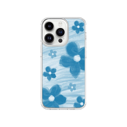 Aesthetic Blue Flowers Phone Case.