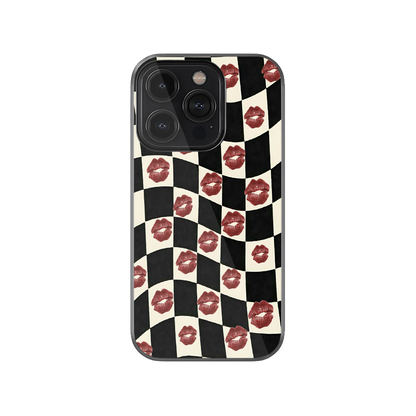 Checkerboard Kisses Phone Case.