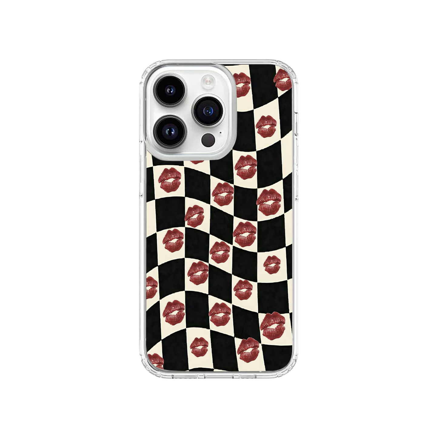 Checkerboard Kisses Phone Case.