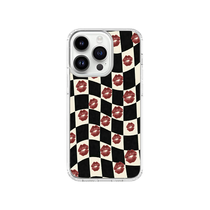 Checkerboard Kisses Phone Case.