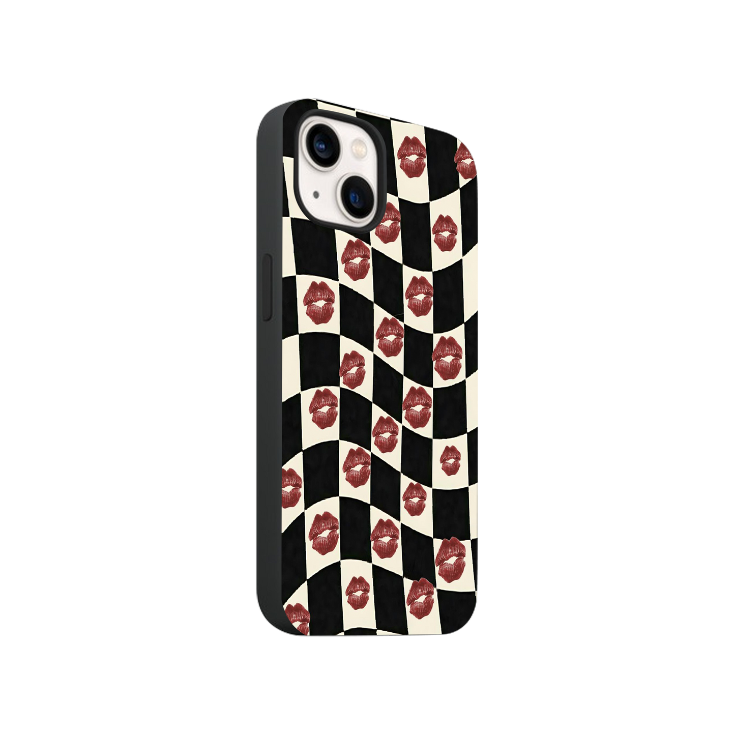 Checkerboard Kisses Phone Case.