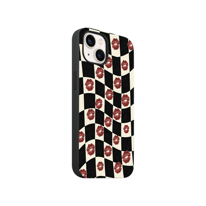 Checkerboard Kisses Phone Case.