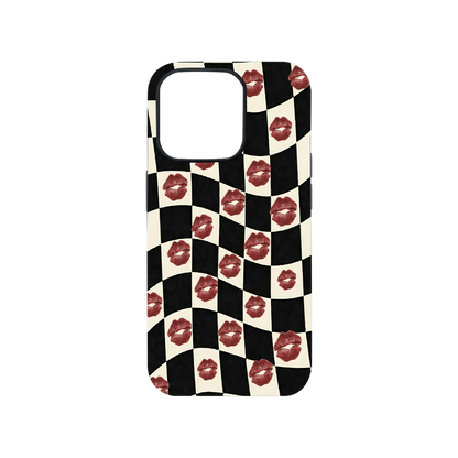 Checkerboard Kisses Phone Case.