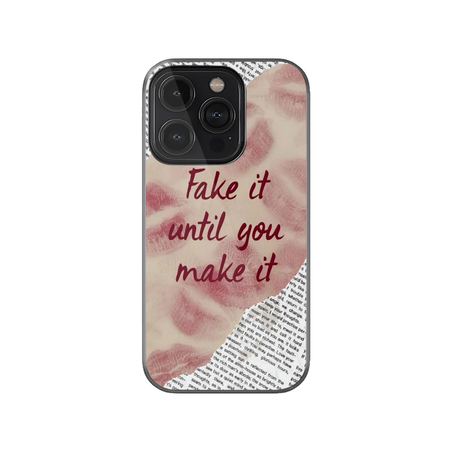 Fake It Until You Make It Lips Pattern Phone Case.