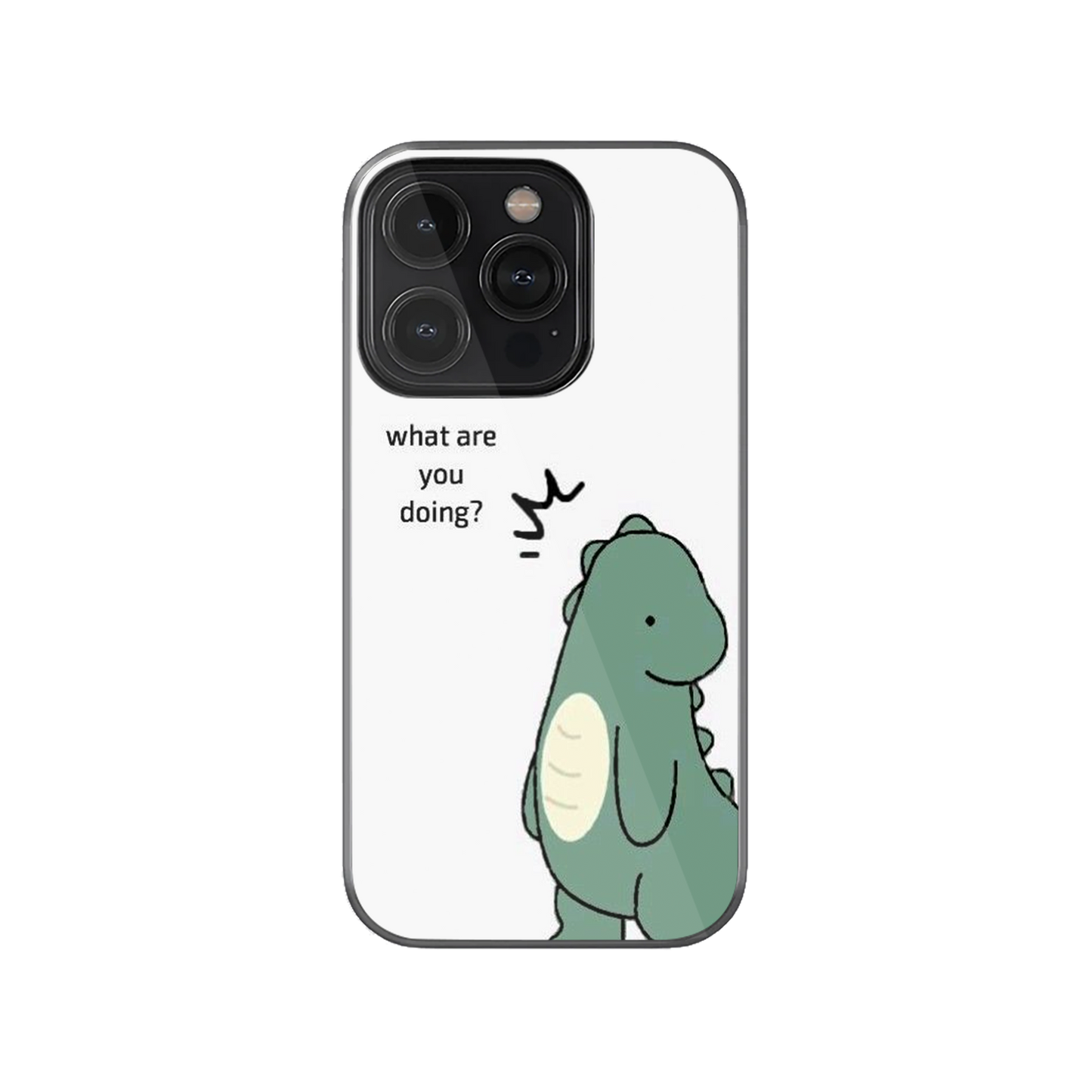 "What Are You Doing?" Matching Dino Phone Case.