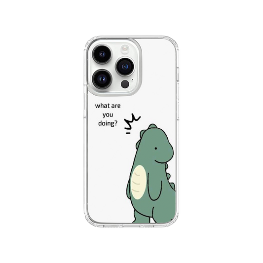 "What Are You Doing?" Matching Dino Phone Case.