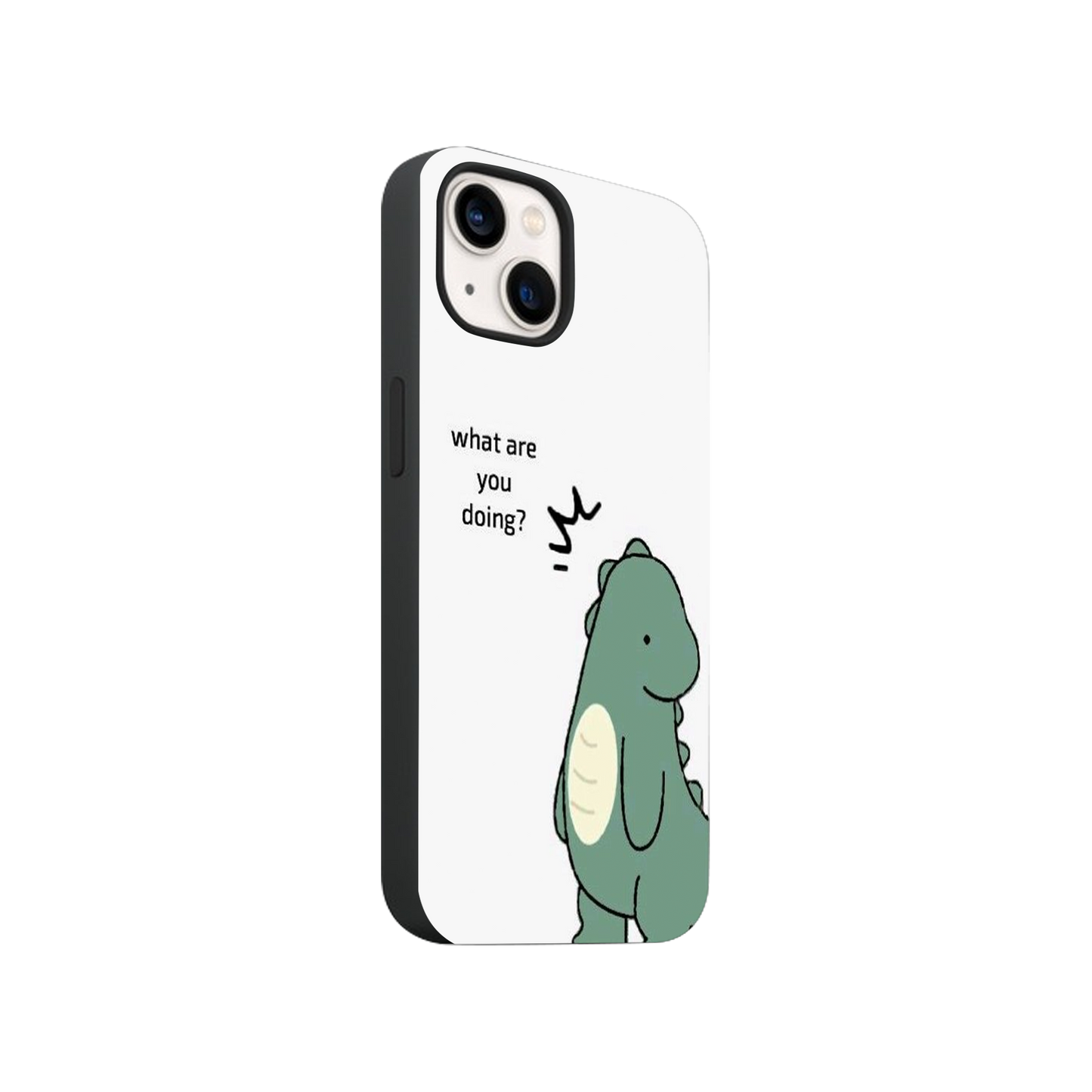 "What Are You Doing?" Matching Dino Phone Case.