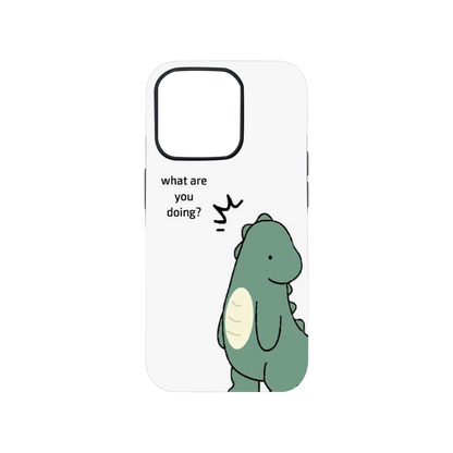 "What Are You Doing?" Matching Dino Phone Case.