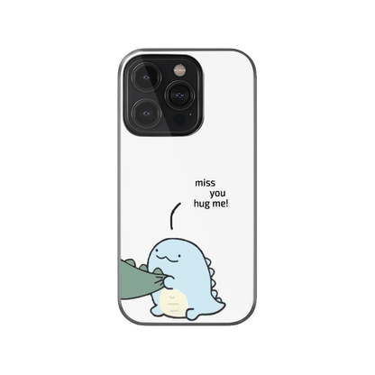 "Miss You, Hug Me!" Matching Dino Phone Case.