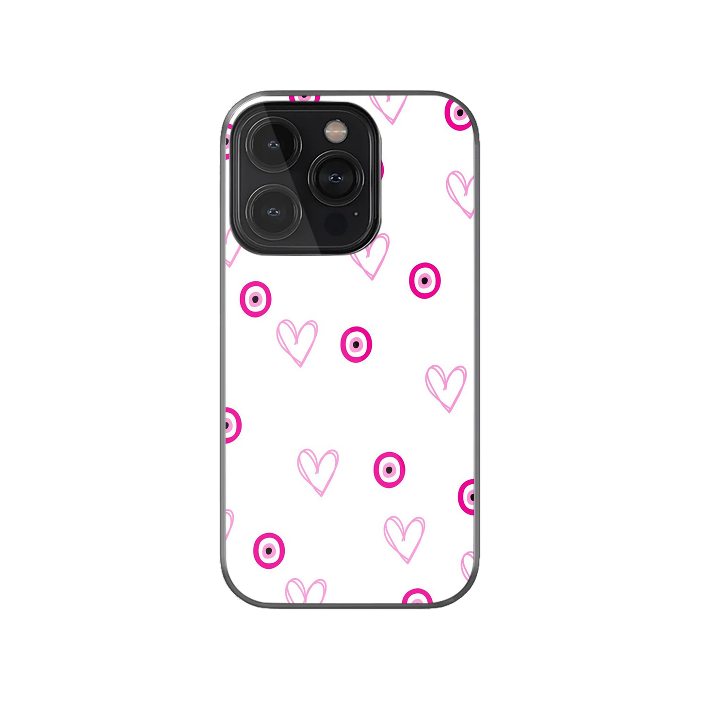 Aesthetic Evil Eye & Hearts Phone Case.