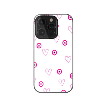 Aesthetic Evil Eye & Hearts Phone Case.