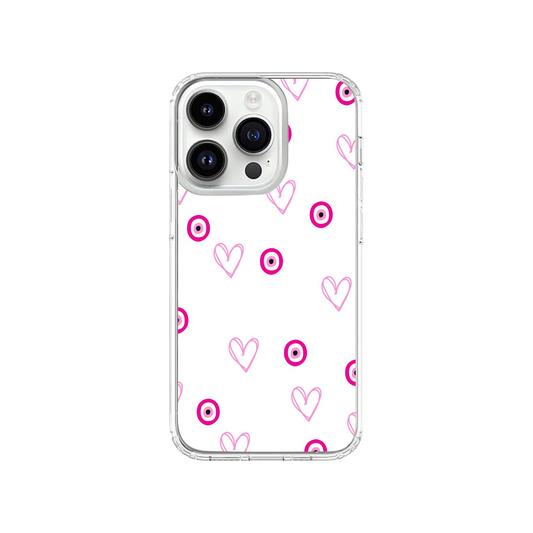 Aesthetic Evil Eye & Hearts Phone Case.