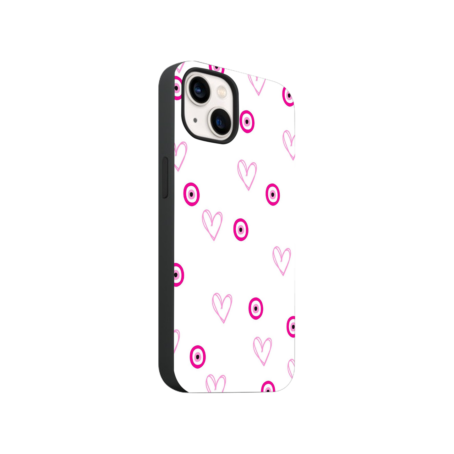 Aesthetic Evil Eye & Hearts Phone Case.