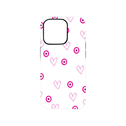 Aesthetic Evil Eye & Hearts Phone Case.