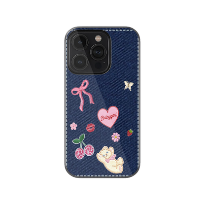 Y2K Denim Charm Phone Case.