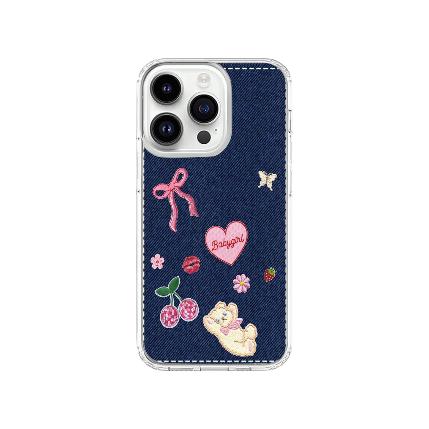 Y2K Denim Charm Phone Case.