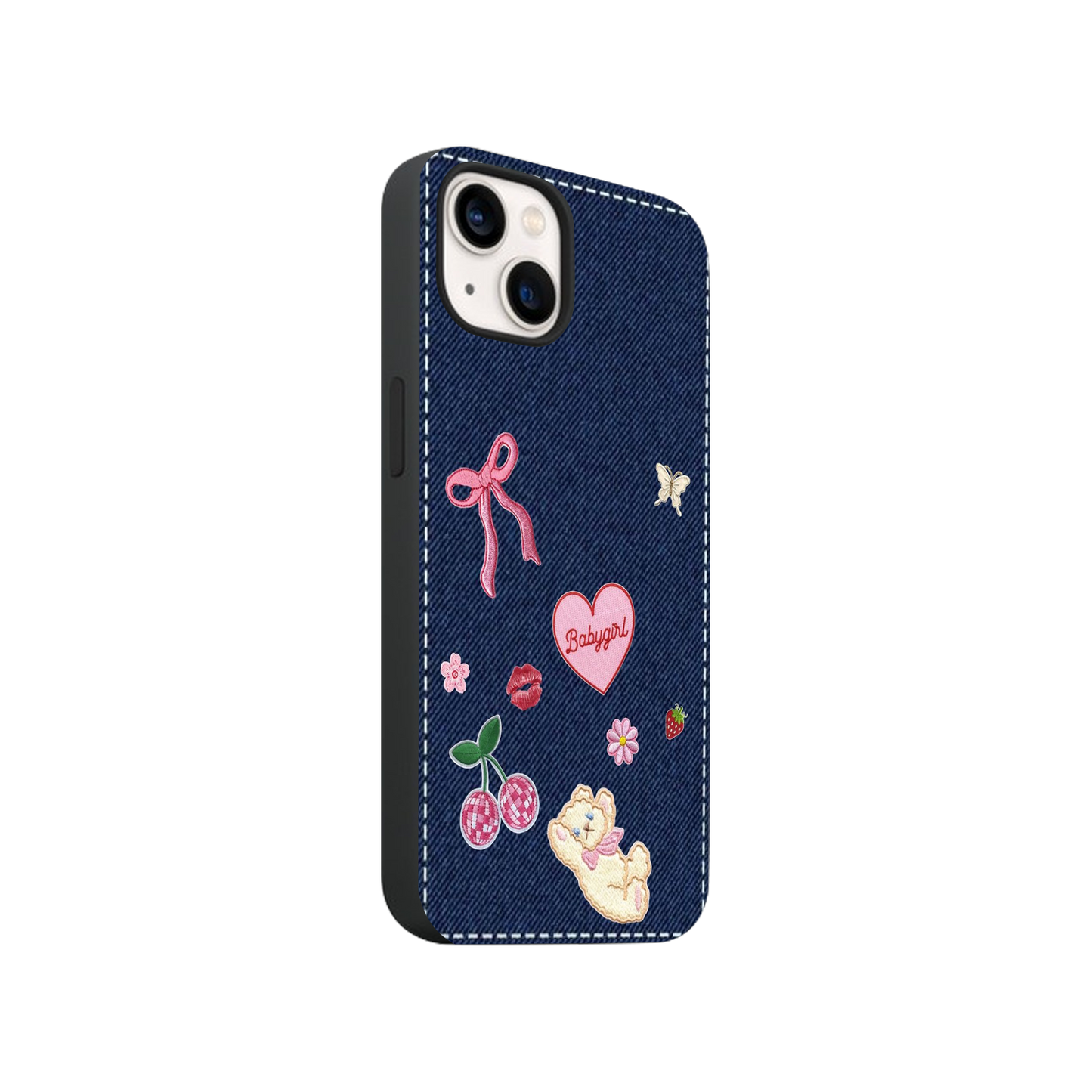 Y2K Denim Charm Phone Case.