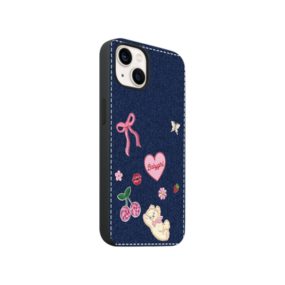 Y2K Denim Charm Phone Case.