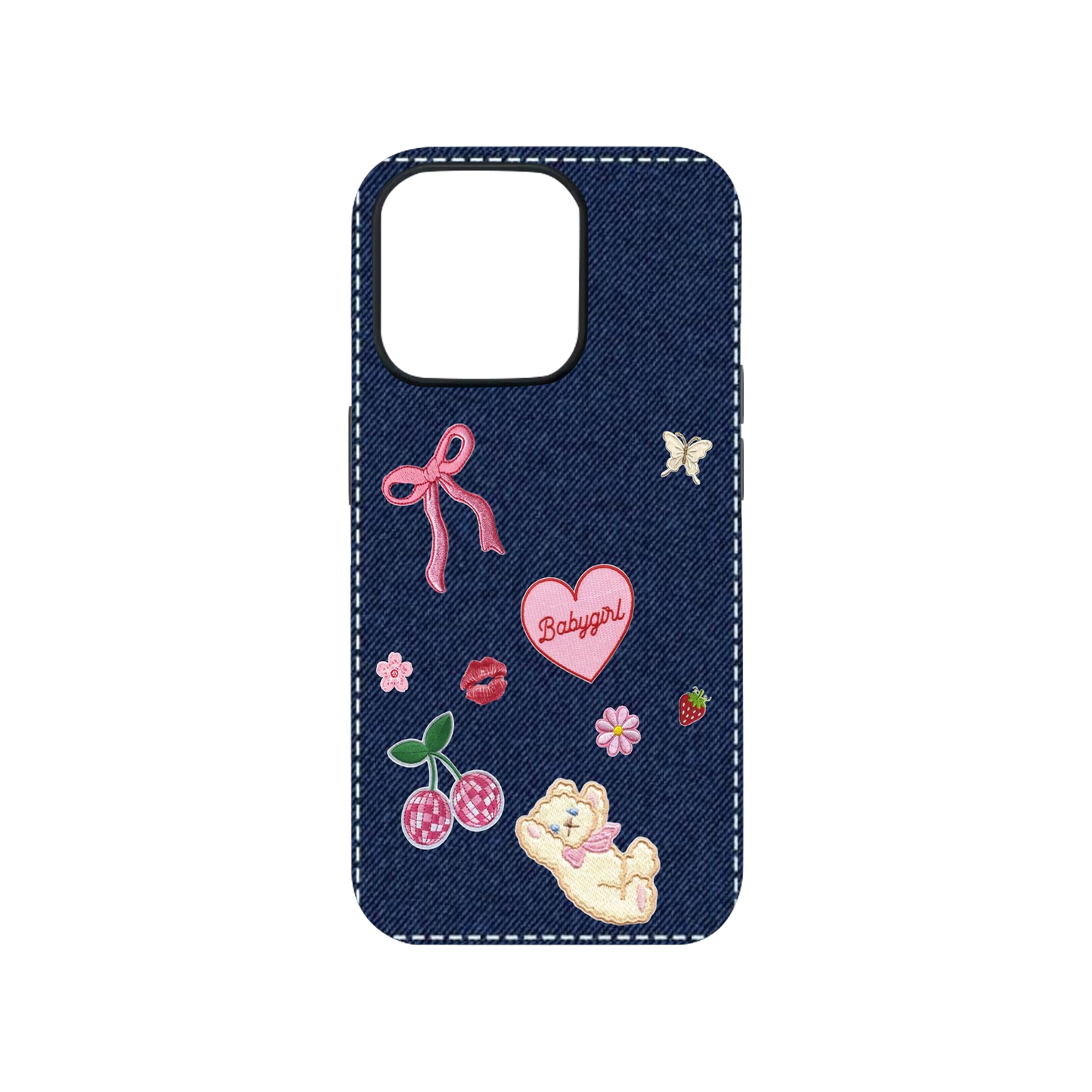 Y2K Denim Charm Phone Case.