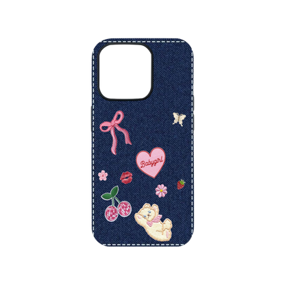 Y2K Denim Charm Phone Case.